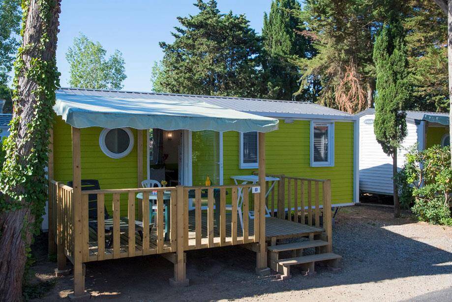 Mobilhome MAJORQUE 32m² 2 chambres + terrasse + climatisation Camping
