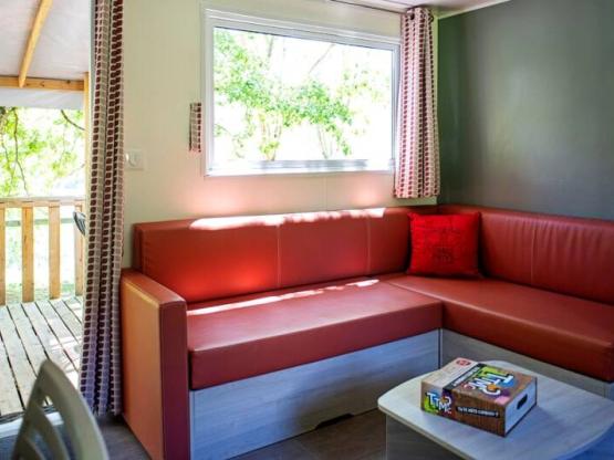 Mobil-home Confort 29m² (2chambres) + LV + TV + terrasse semi-couverte 6m²
