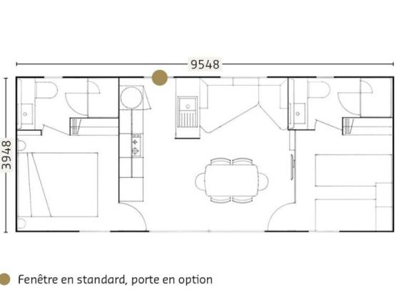 Mobil Home OTELLO 2 chambres PRESTIGE CLIM/LV grande terrasse couverte