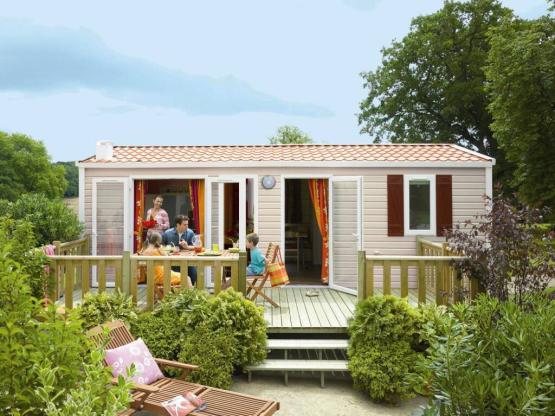 Mobil-home Confort 26m² (2 chambres) + TV + Terrasse + BBQ