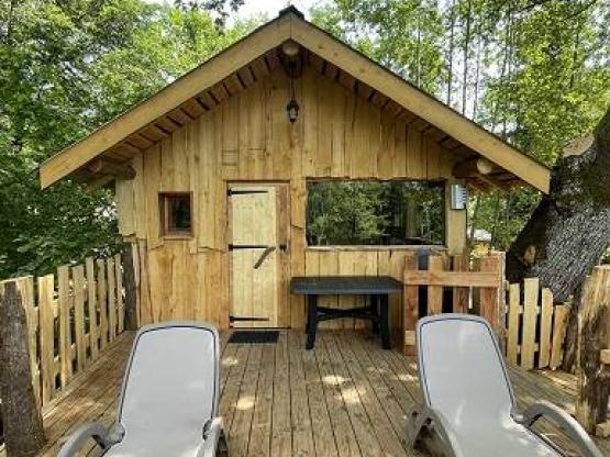 Cabane du Héron (dans les arbres) avec vue sur l'étang - 2021