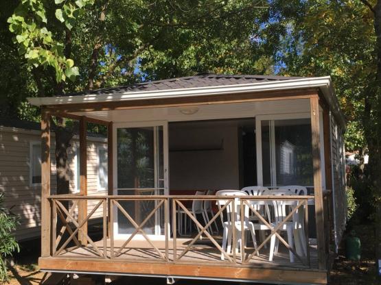 Mobil home Nature Confort 25m² (2 ch- 4 pers) + climatisation + Terrasse couverte