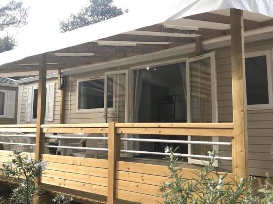 Mobile home 36m² - clim + TV + Terrasse couverte