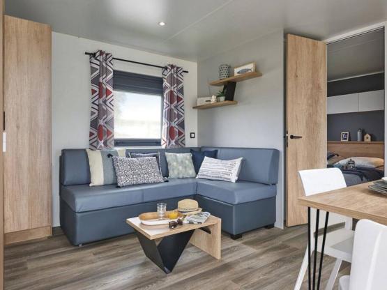 Mobil home PREMIUM 32m² - 2 chambres  + terrasse semi-couverte 17m² (Dimanche) +TV