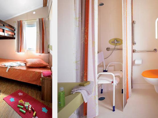 Mobil home Confort - 2 chambres - accessible pour personnes à mobilité reduite, 8 à 12 ans