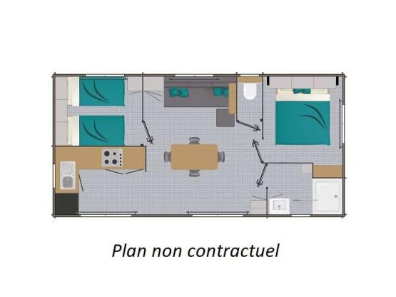 Mobil-home Grand Large 30m² (2 chambres) + terrasse