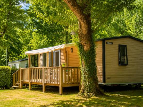 Mobil-home Premium 35m² 3 chambres - Terrasse couverte + TV + LV + Plancha