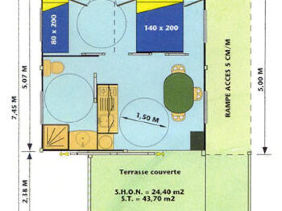 HLL 1 SLAAPKAMER - 3 personen (voor mindervaliden)