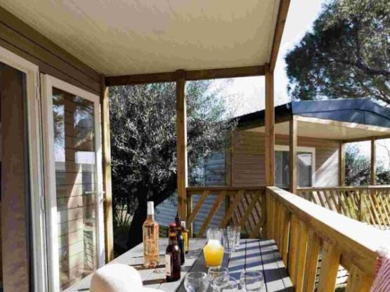 Mobil-Home HIBISCUS Premium 32m² (2 chambres) - terrasse couverte 8 m² - TV - LV - Climatisation