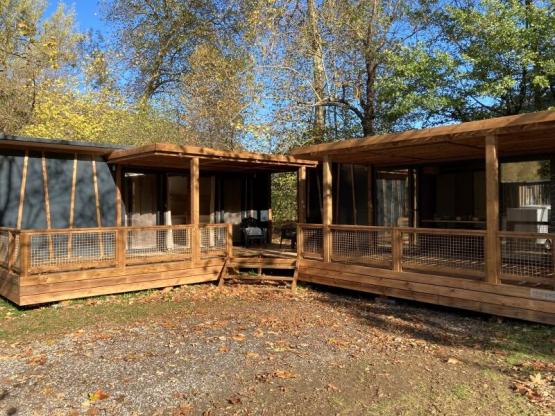 Chalet Portland Premium 70m² - 5 chambres (2+3) + TV + LV + Terrasse semi couverte