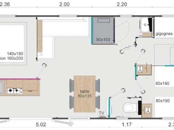 Mobilheim SAINT-JULIEN 3 Schlafzimmer SON - SON