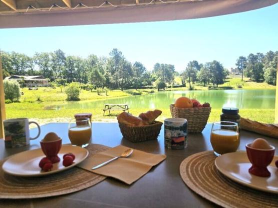 Mobil home Premium face à l' étang