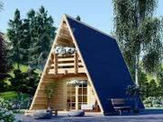 Tipi-Hütte aus Holz 3 Schlafzimmer