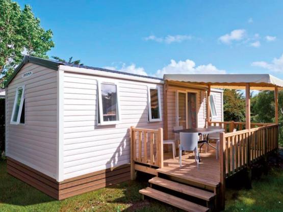 Mobil-home Tribu Grand Confort - 30m² - 3 chambres - 2 salles de bain - Terrasse bâchée - Climatisé