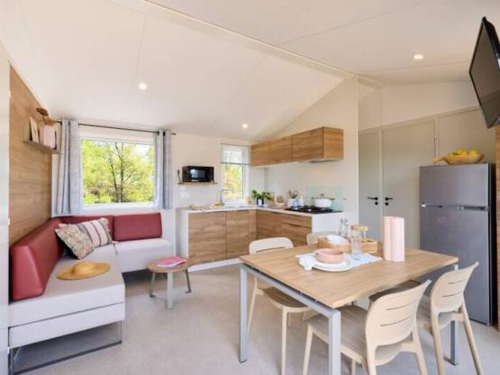 Mobil-Home Toscane Premium 33m² - 3 chambres + Terrasse couverte + CLIM + TV + LV