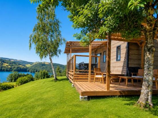 Mobil-Home BREZONS VUE LAC Premium  41m2 - Climatisé (4ch 8 pers) 2 SDB