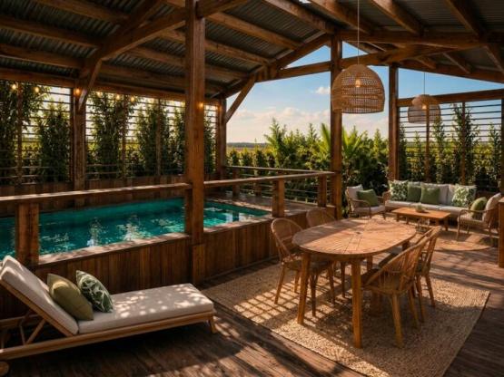 Mobil-home Lagoon 2ch | PREMIUM+ -31m²-Mini piscine- Clim-terrasse couv. 70 m²- TV-pack travel