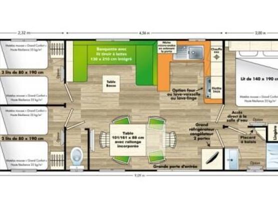 Mobil-home 35m² - 3 chambres