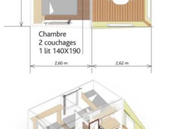 Mobil-home Tit'home 21m² - 2 chambres / sans sanitaires