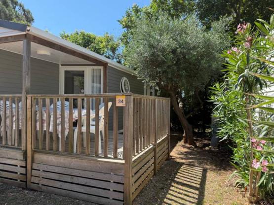 Mobil-Home OLIVIER Confort 29m² (2 chambres) - terrasse 9 m²+ TV + Climatisation