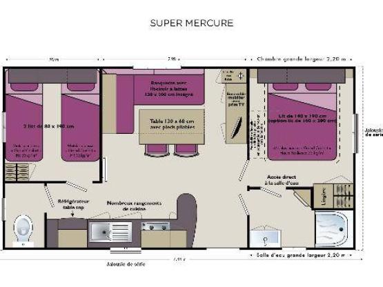 Mobil-home Riviera Confort 27.5m² / 2 chambres - Terrasse