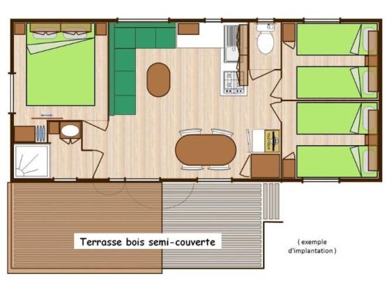 GRAND LARGE 3 chambres, 33m²