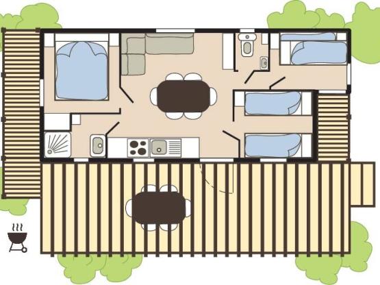 Cabane Pêcheur 3 chambres PREMIUM Climatisé