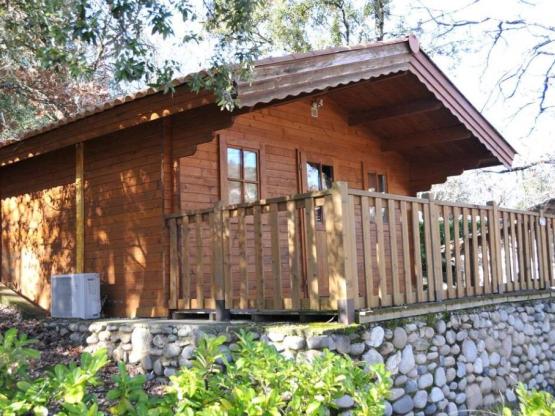 Holzchalet mit Terrasse + Klimaanlage +TV 20m2