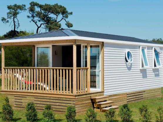 Mobil-home Face Confort 25m² (2 chambres) + TV + Terrasse intégrée - Arrivée Samedi