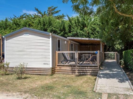 Stacaravan PMR KOMFORT 27,5m² (2 kamers) aangepast voor personen met beperkte mobiliteit + TV