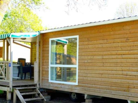 Houten Standard Stacaravan 29m² 2 slaapkamers + half overdekt terras