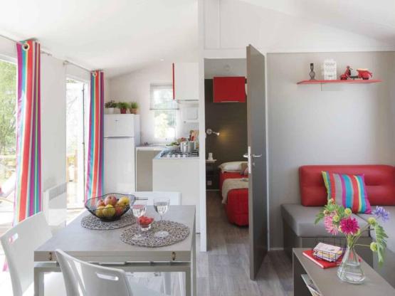 Mobil-home Standing Sancy 32 m² / 3 chambres - TV - Terrasse couverte