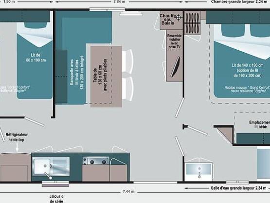 Cottage des Pins 2 CH - 4 PERS 28m² - TV