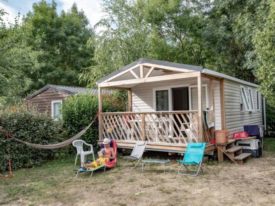 Mobil home Templiers Confort 30m² (2 chambres) + climatisation + terrasse couverte 6m² + TV