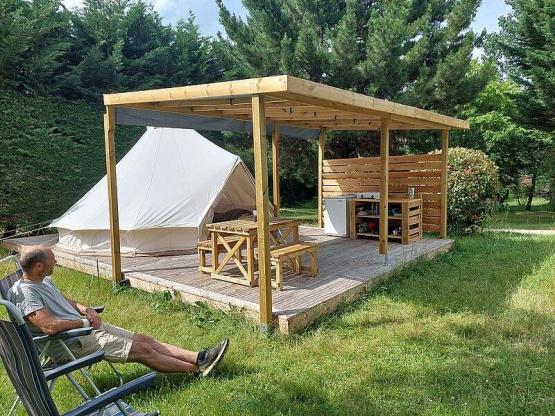 TENTE GLAMPING 25m2 | 1 chambre | Terrasse 12m2 avec pergola