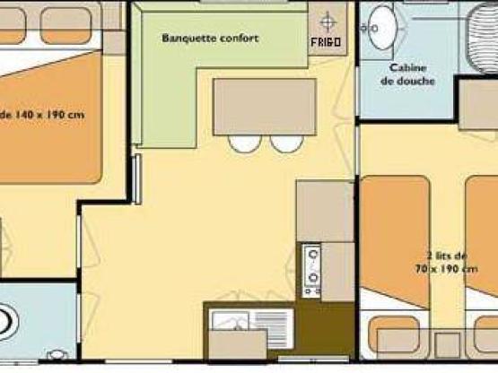 Mobilheim Grand Confort 4/6 Pl. - 2 Zimmer