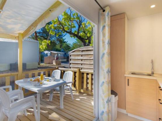 Mobilhome DUO Romarin 20m² / climatisé-1 chambre - Terrasse 11m2