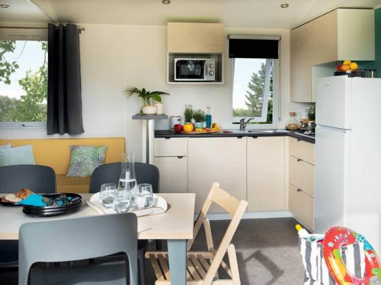 Mobilheim PREMIUM+ 6pers / 3 Schlafzimmer, 2 Badezimmer-  Klimaanlage, Bettwäsche