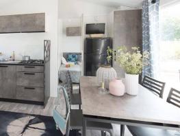 Mobil-home Premium 33m² (3 chambres) + Lave Vaisselle + Lit 160 + Terrasse semi-couverte 15m²